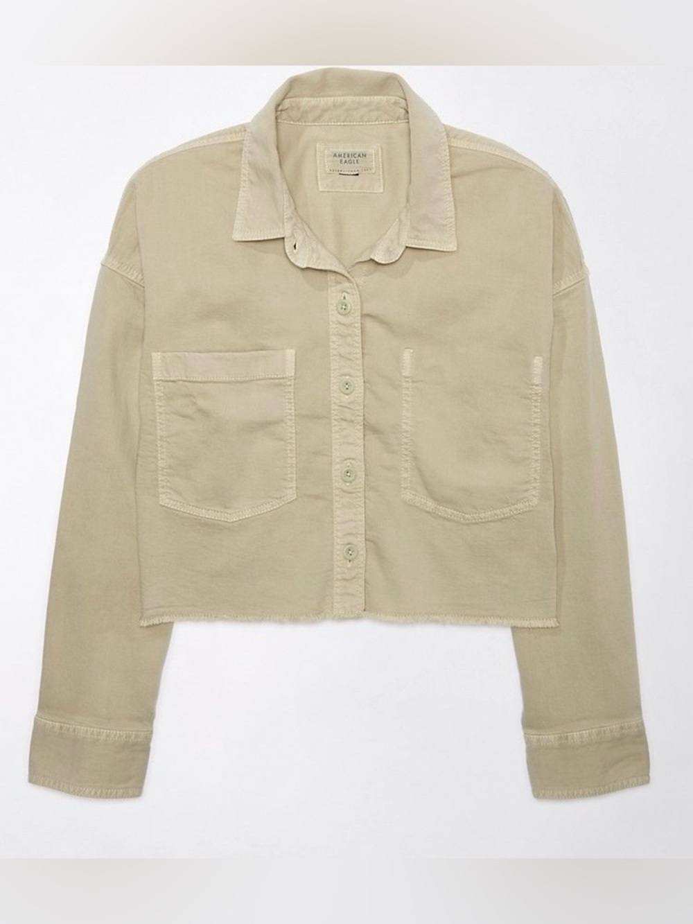 Cropped Denim Button-Up